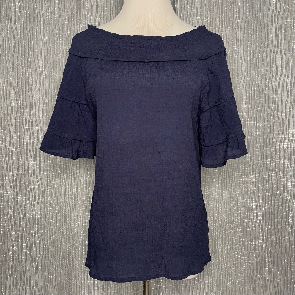 Nanette Lepore Bateau Neck Flutter Sleeve Top
